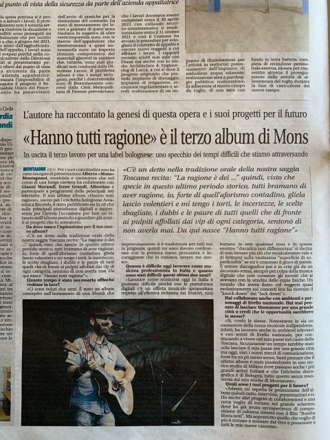 PRESS | 15 Gennaio | Alberto Mons su Val D’Elsa Sette