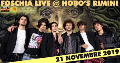 Foschia: i giovanissimi beniamini del pubblico bolognese approdano all’Hobo’s di Rimini per il Release Tour di “Dalla Città al Cielo”.