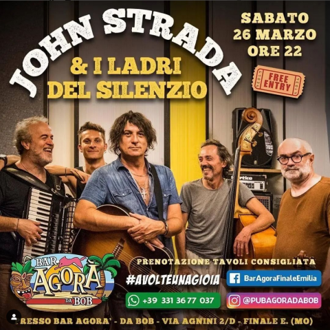 LIVE | 26 marzo | John Strada a Finale Emilia, al Bar Agorà.