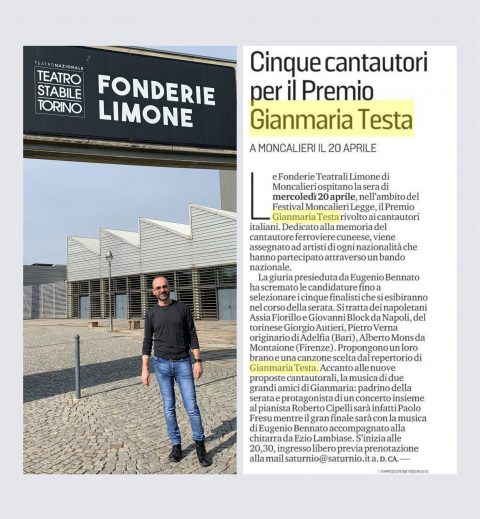 Cinque cantautori per il Premio Gianmaria Testa