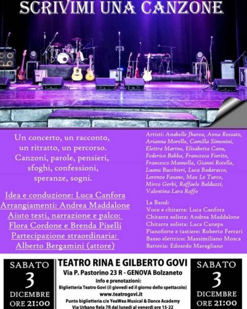 LIVE | Gianni Rotella il 3 dicembre al Teatro Rina e Gilberto, Genova
